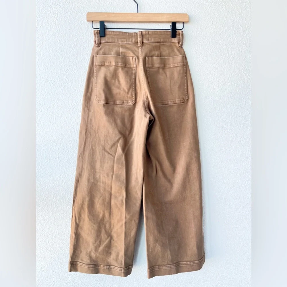 Everlane Wide Leg Crop Pants in Golden Brown 00 - Picture 5 of 8